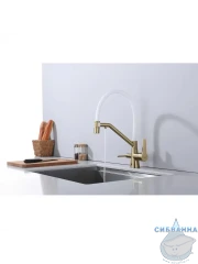 Смеситель для кухни Raglo R80.62.03 (сатин золотой/белый)