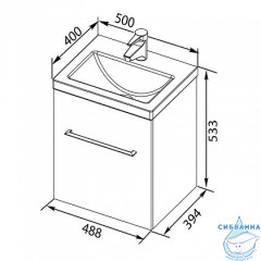 Тумба под раковину Aquanet Порто 50 белый 195729