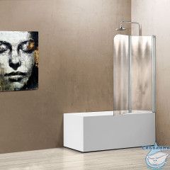 Шторка для ванны Vincea 114х140 профиль хром, стекло шиншилла VSB-12114CH-R