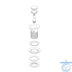 Выпуск для умывальника с переливом, графит, Slide, IDDIS,SLIGM00i88