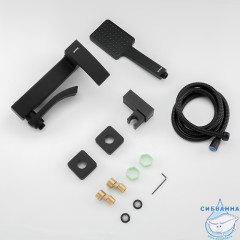 Смеситель для ванны Gappo G3207-6 с аксессуарами ( черный матовый)