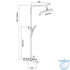 Душевая система Gappo G2403-8 260 1 режим (хром/белый)