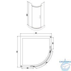 Душевое ограждение Azario Edmonton 90x90 профиль серебро, стекло прозрачное AZ-NNC2231 900 (без поддона)