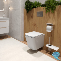 Унитаз подвесной безободковый Lemark Florex 9614001 с сиденьем быстросъемным Soft Close (микролифт)