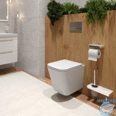 Унитаз подвесной безободковый Lemark Florex 9614001 с сиденьем быстросъемным Soft Close (микролифт)