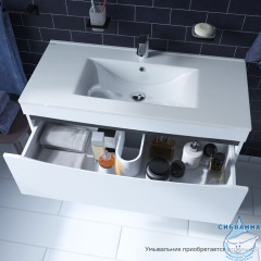 Тумба напольная, белая, 100 см, Cloud, IDDIS, CLO10WFi95. Подходит ум. 0131000i28