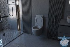 Унитаз подвесной безободковый Abber Bequem AC1101MG с сиденьем Soft Close (микролифт) (серый матовый)