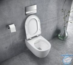 Унитаз подвесной безободковый Excellen Doto Pure Rim 48 CEEX.1404.485.WH с сиденьем Soft Close (микролифт)