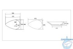 Раковина на столешницу 59 см ABBER Bequem AC2117MB