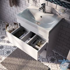 Тумба с умывальником подвесная с ящиками, белая, 60 см, Zodiac, IDDIS, ZOD6CB0i95K подходит ум. 3506000i28