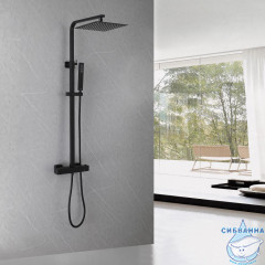 Душевая система Abber Daheim 250 1 режим AF8260BL  (черный матовый)