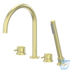 Смеситель ABBER Wasser Kreis 316 AF8113BG на борт ванны, брашированное золото