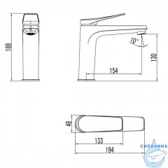 Смеситель для раковины Lemark Bronx LM3737GM (с донным клапаном) (графит)