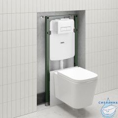 Комплект 3в1: подвесной унитаз, пневматическая инсталляция и клавиша смыва, Бэйсик (Basic), IDDIS, BASBIPA3i73
