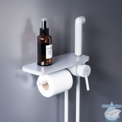 Смеситель с гигиеническим душем Damixa Jupiter 773500200 (белый матовый)