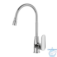 Смеситель для кухни с гибким изливом и душевой насадкой, глянцевый хром, Meal, Milardo, M07SB2FM05