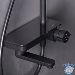 Душевая система AM.PM Like 220 1 режим F0780722 (чёрный матовый)