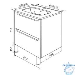 Тумба напольная, белая, 60 см, Edifice, IDDIS, EDI60WFi95. Подходит ум. 0106000i28