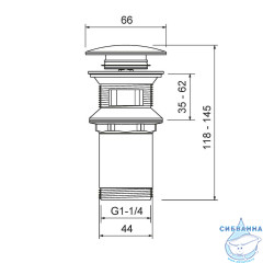Донный клапан для раковины Timo 8011/03 (черный)