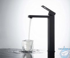 Смеситель для раковины Timo Briana 7111/03F (без донного клапана) (черный матовый)