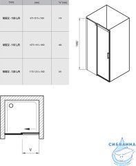 Дверь в нишу Ravak Matrix MSD2 100 см R профиль хром
