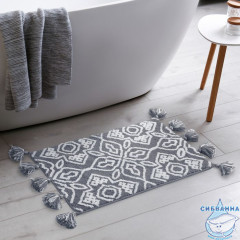 Коврик для ванной комнаты с кисточками, 50x80, микрофибра, серый, IDDIS, DT01P58i12