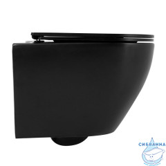 Унитаз подвесной безободковый Charus Black Estella Rimless EWC700-121B с сиденьем Soft Close (микролифт)