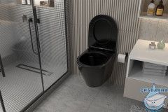 Унитаз подвесной Abber Bequem AC1102MB с сиденьем Soft Close (микролифт)