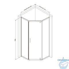 Душевое ограждение AM.PM Gem W90G-405-090MT 90x90 профиль хром, стекло прозрачное (без поддона)