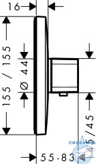 Встраиваемый смеситель для душа Hansgrohe Ecostat E 15705000