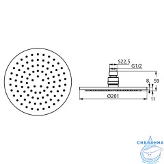 Верхний душ Ideal Standard IdealRain B9442AA 200 1 режим (хром)