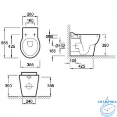 Унитаз приставной Jacob Delafon Ove E1584-00 с сиденьем Soft Close (микролифт)