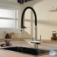 Смеситель для кухни Vincea  VKF-120CH (хром/черный)