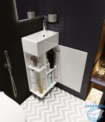 Тумба напольная 1Marka Laura 40П с раковиной Laura 40 белый глянец R