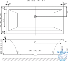 Ванна акриловая Excellent Pryzmat 180x80