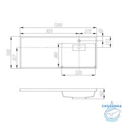 Раковина на стиральную машину Aqvaton Лондри 120x50 1A72243KLH21R правая