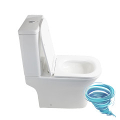 Унитаз напольный безободковый со смывом торнадо Calypso CS4852UQ-OK с бачком и сиденьем Soft Close (микролифт)