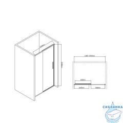 Дверь в нишу Vincea Slim-U 120 профиль хром, стекло прозрачное VDS-2SU120CL