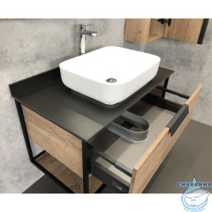 Тумба подвесная Comforty Кёльн 90-1 дуб темный с раковиной Comforty T-Y9378