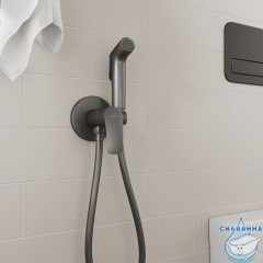 Встраиваемый смеситель с гигиеническим душем, графит, Rora, Milardo, RORGMR0M08