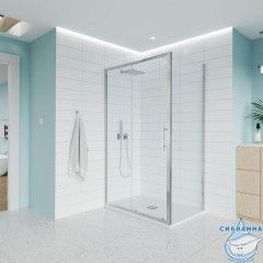 Душевое ограждение Veconi Эво 120x90 профиль хром, стекло прозрачное E1-SP-CH-12090-01-C9 (без поддона)