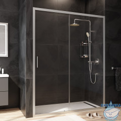 Дверь в нишу AM.PM GemW90G-150-1-195MT 150 см профиль хром, стекло прозрачно