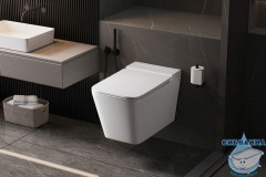 Унитаз подвесной импульсный Abber Rechteck AC1202P с сиденьем Soft Close (микролифт) (белый)