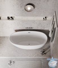 Акриловая ванна Grossman Fly GR-1104 170X75 с каркасом (белый глянцевый)