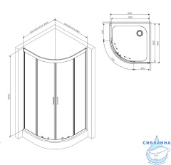 Душевое ограждение Am.Pm Gem W90G-401-090BT 90x90 профиль черный, стекло прозрачное (без поддона)