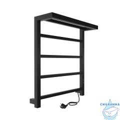 Полотенцесушитель электрический Indigo Forma П4 (с таймером) 50х60 черный муар (с возможностью скрытого подключения, подключение R/L)