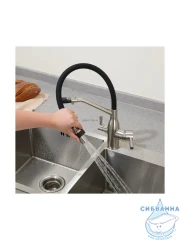 Смеситель кухни Frap F4397-5 (сатин/черный)