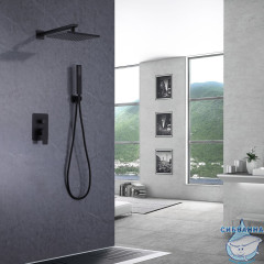 Душевая система Abber Weiss Insel 250 1 режим AF8018B (черный матовый)