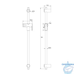 Штанга душевая 70 см Iddis Ray RAY70W0i17 (белый матовый)