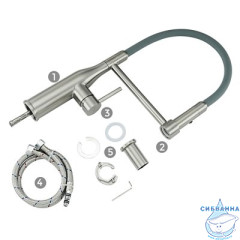 Смеситель для кухни Gappo G4398-55 (хром/серый)